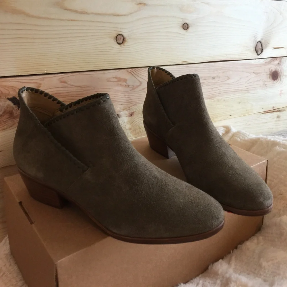 Green Jack Rogers ankle boots/booties size 10 - Picture 1 of 7